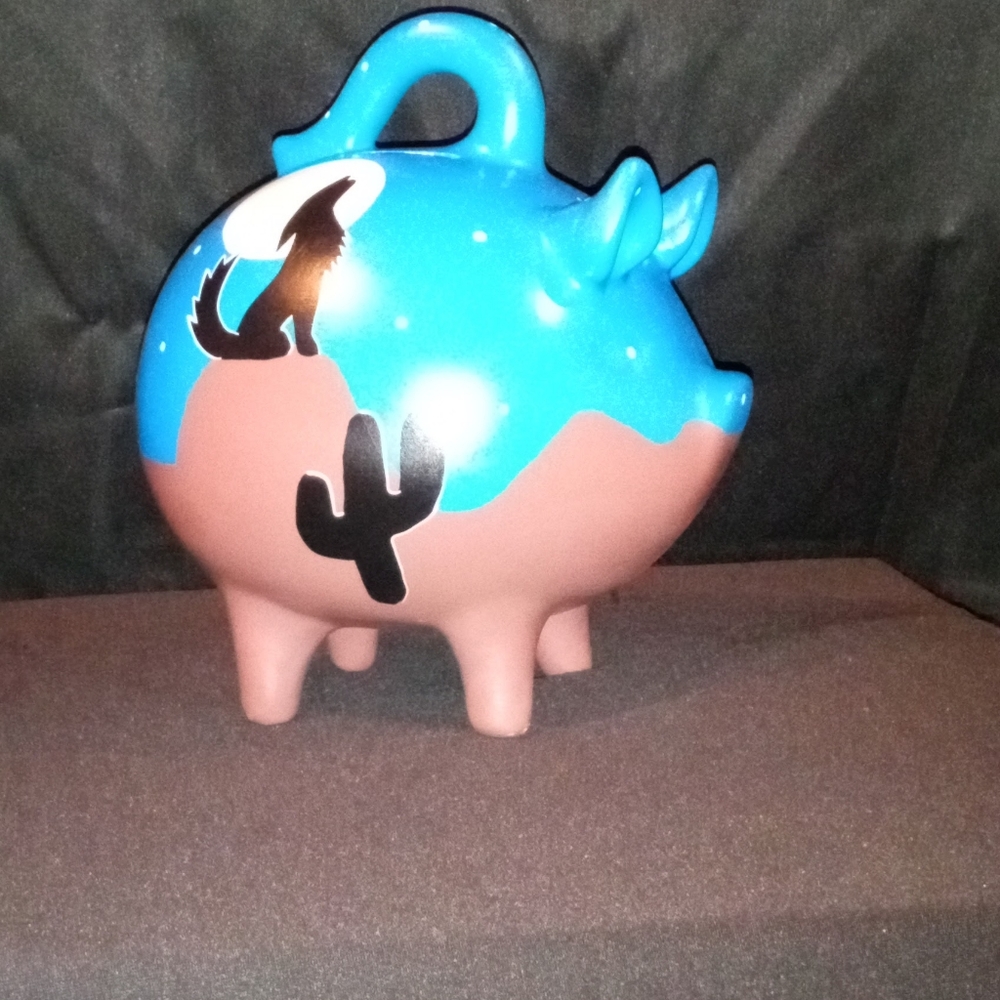 Hand painted Ceramic piggy bank